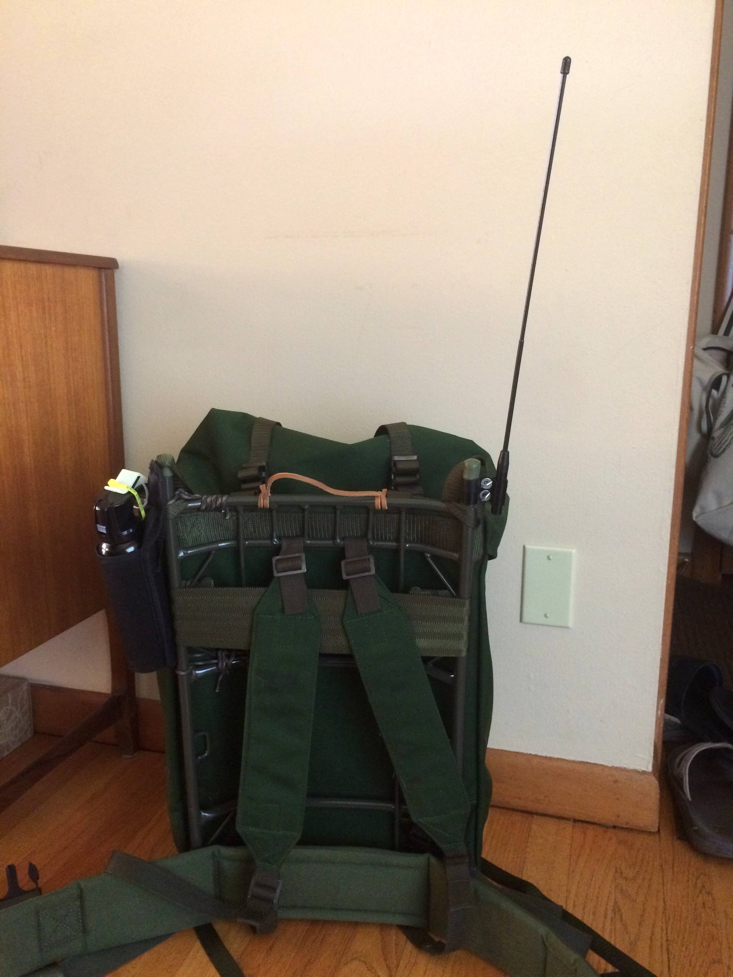 backpack with Diamond whip antenna